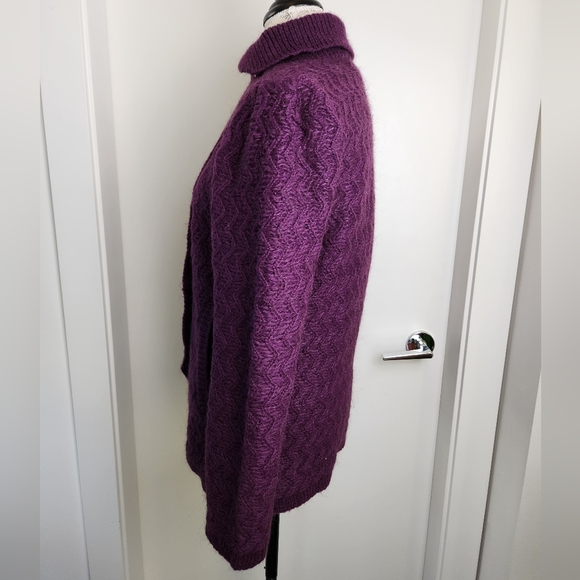 60s Purple RBK Importers CardiganSweater Coat Kimlon - Picture 4 of 14